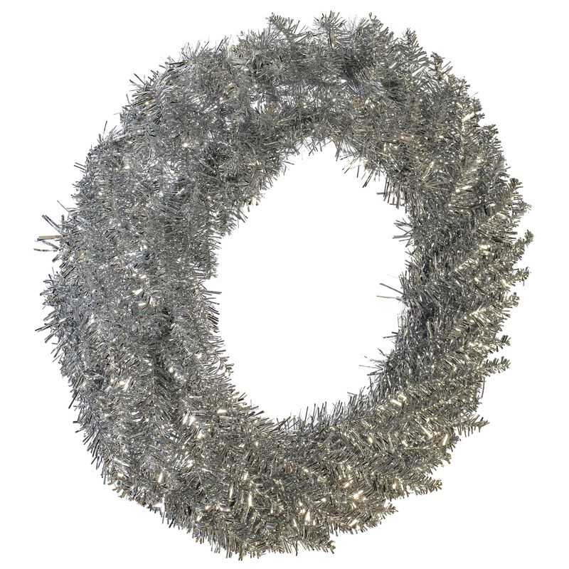 Vickerman 24" Silver Artificial Christmas Wreath, Unlit - Faux Christmas Wreath - Indoor Seasonal Home Decor image number 2