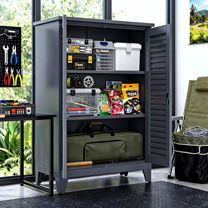 WOW PIONEER 73 Inch Tall Heavy Duty Metal Tool Storage Cabinet with Ample Storage Space for Garage, Warehouse, Office, Bathroom and Utility Room