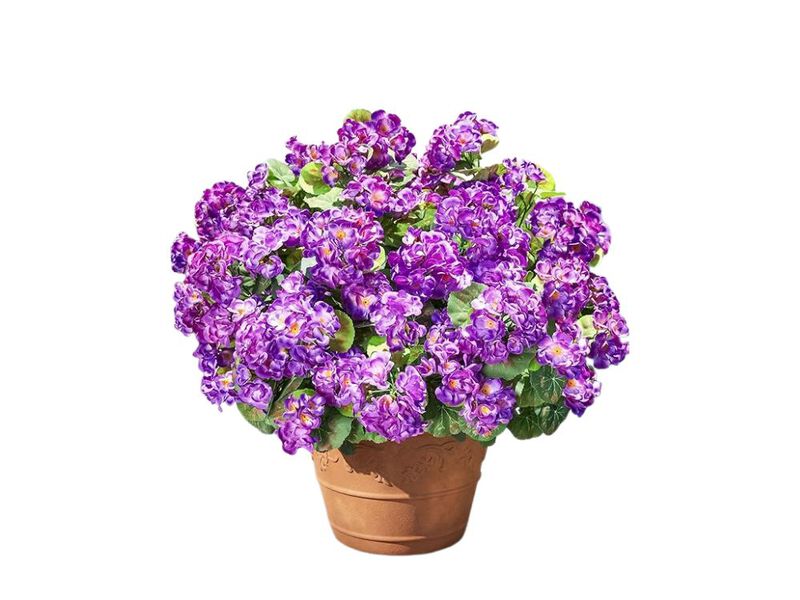 6 Bundle Purple Artificial Outdoor Plants UV Resistant Garden Porch Decor image number 0