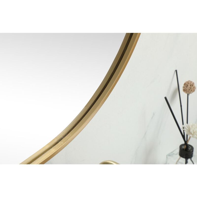 Elegant Decor Metal Frame Oval Mirror 36x60 Inch in Brass