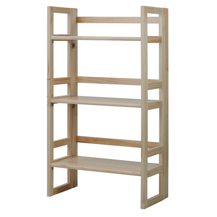 Casual Home 3-Shelf Folding Student Bookcase (20.75" Wide)-Natural