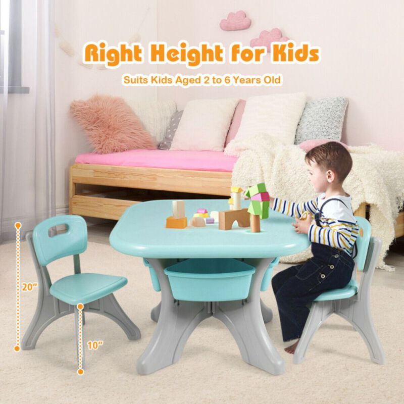 Children Kids Activity Table & Chair Set Play Furniture W/Storage