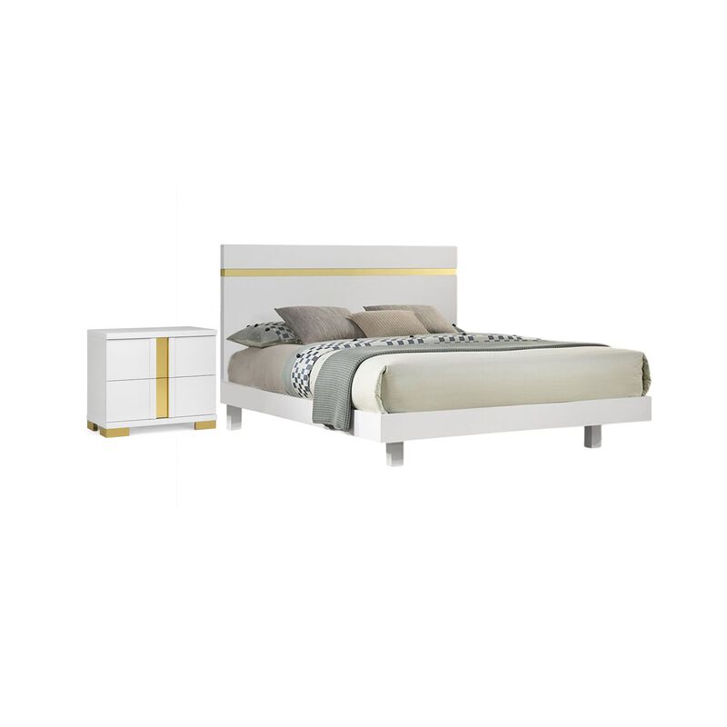 2pc Bedroom Set, Wood, Nightstand image number 0