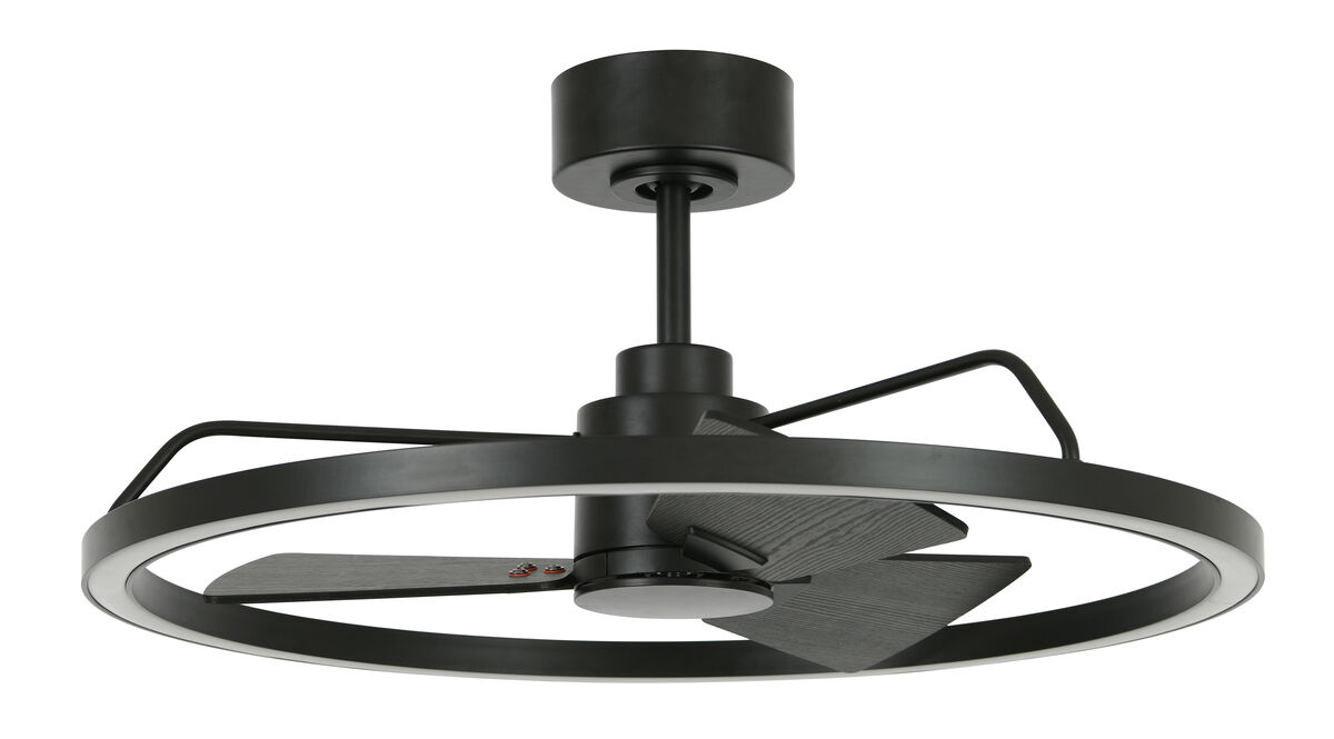 Lucci Air Cessna 28" Ceiling Fan with Light and Remote, Modern Black LED Ceiling Fan for Bedroom, Energy Efficient DC Motor, Modern Fandelier