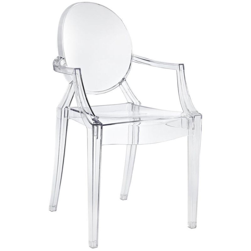 Acrylic Dining Armchair with Armrest and Stackable Design image number 1