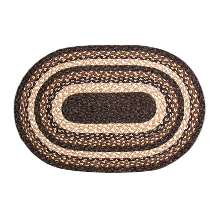 Earth Rugs C-313 Mocha Frappuccino Oval Braided Rug 20 X 30