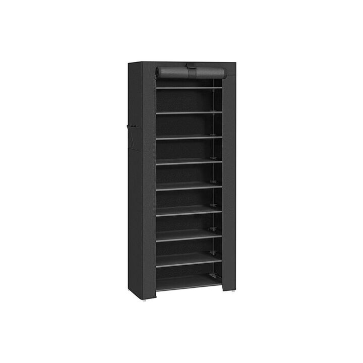 Hivvago Black Shoe Storage Tower with Cover