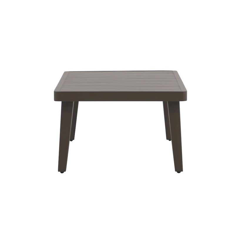 Brown Metal Outdoor Coffee Table, Rectangular Patio Coffee Table image number 4
