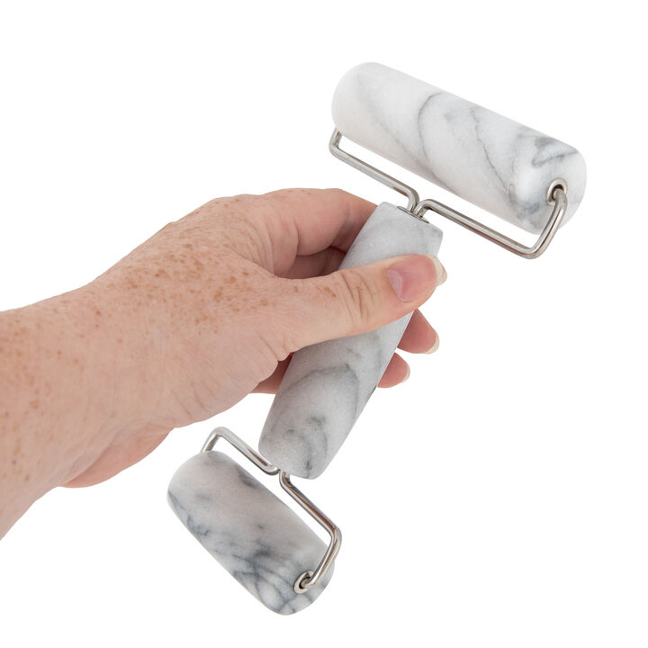 Saboga Home&trade; Marble Double Pastry Roller