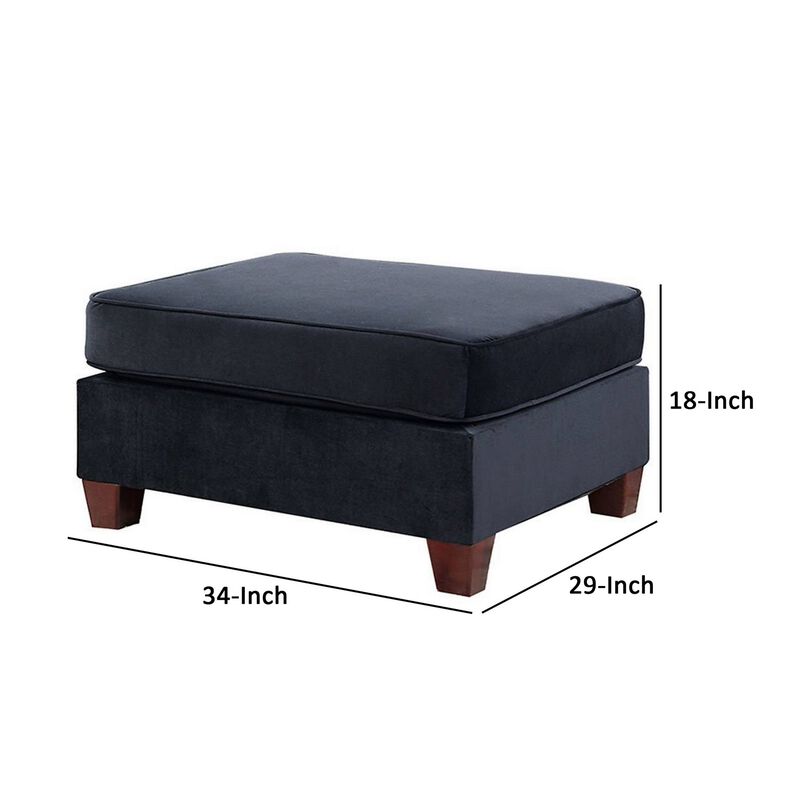 Omi 34 Inch Square Cocktail Ottoman, Brown Tapered Legs-Benzara image number 5