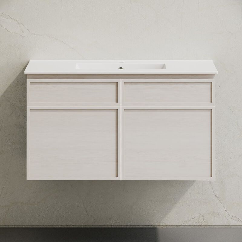 St. Tropez 36" Wall-Mounted Bathroom Vanity in White Oak with Sink Top image number 5