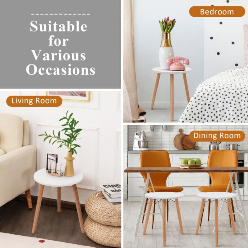 Hivvago 16 Inch Modern Round Coffee Table