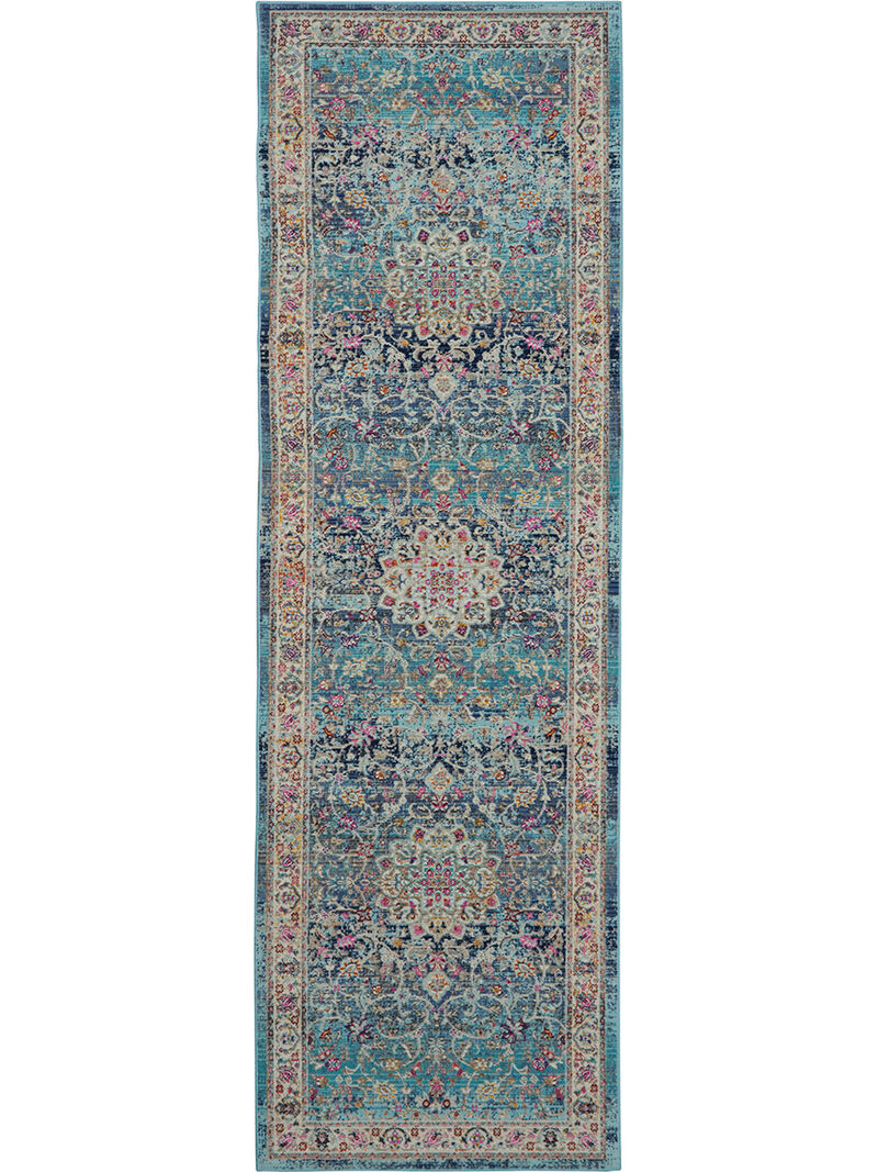 Vintage Kashan VKA01 Blue 2'4" x 8' Rug