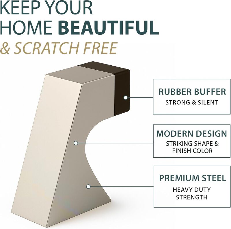 Mega Handles Curved Floor Mounted Soor Stoppers | Wall Protection from Door Knobs