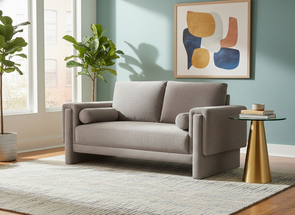 Meridian Furniture Madeline Grey Chenille Fabric Loveseat