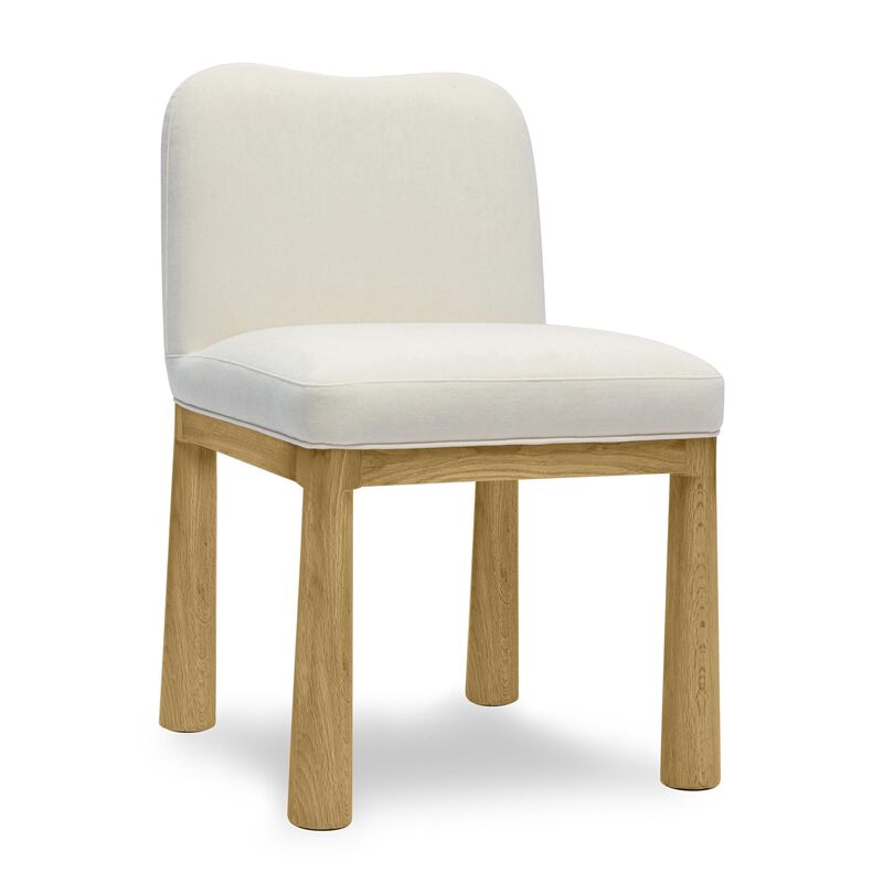 Casafoyer Tiara Cream Velvet Oak Dining Chair image number 0