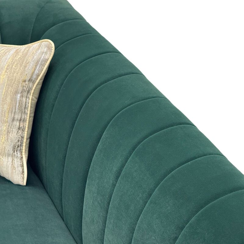 Nixbix Velvet 3‑Seater Chesterfield Sofa image number 7