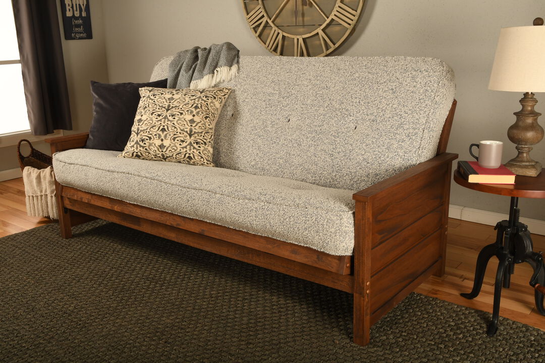 Lexington Frame in Weathered Brown Finish Includes Taxi Seaport Mattress