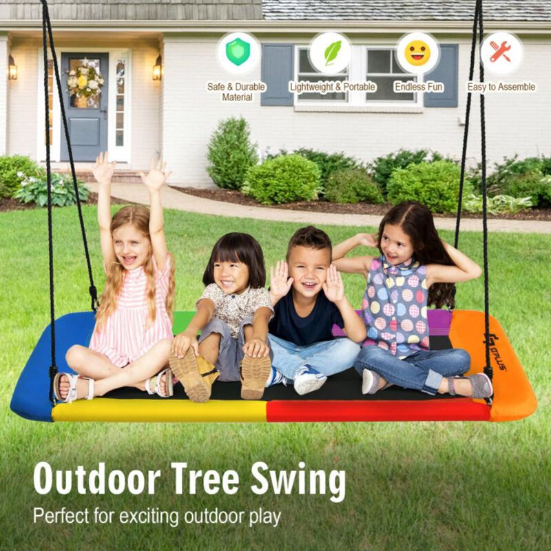 Hivvago Platform Tree Swing Outdoor with  2 Hanging Straps