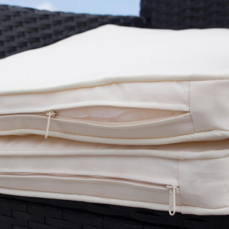 Whisen 5-Piece Wicker Patio Dining Set with Acacia Wood Top