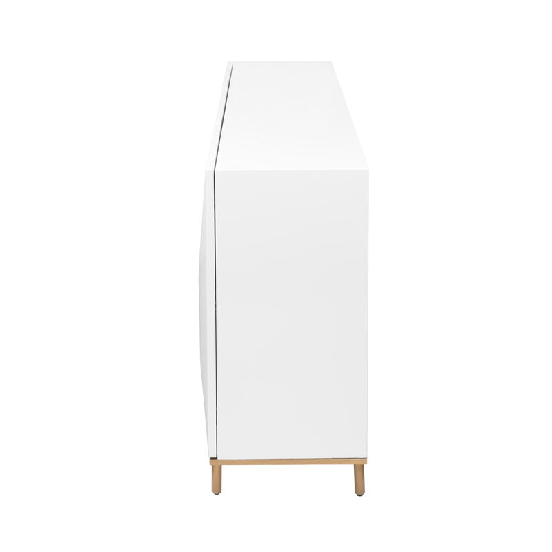 Pasargad Home Polara Sideboard with Geometric Doors with Adjustable Shelves image number 2