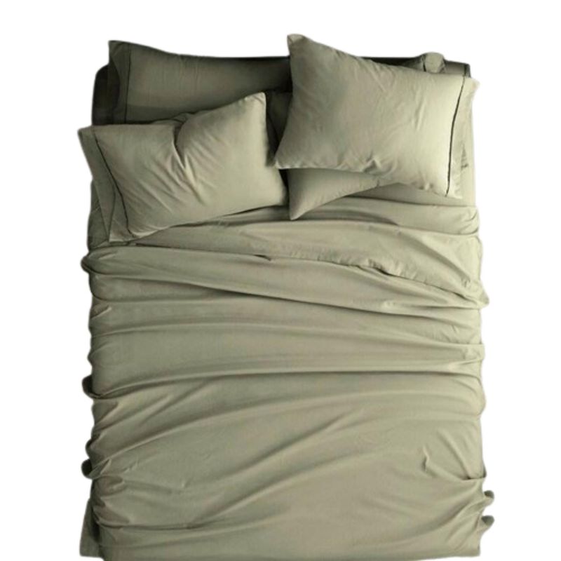 Full Size Sage 6 PCS Soft Wrinkle Resistant Microfiber/Polyester Sheet Set