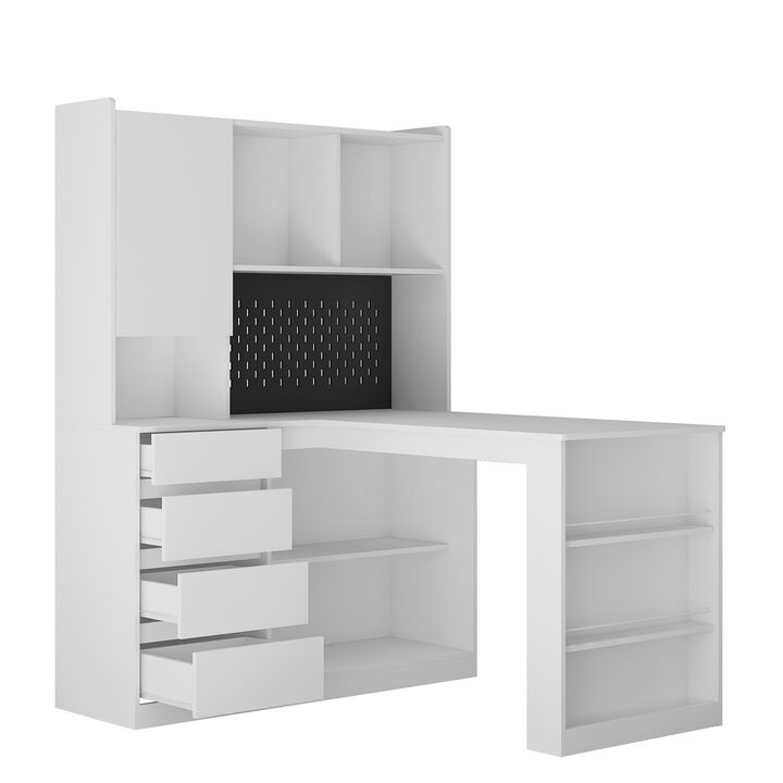 Streamdale L-Shaped Space-Saving Desk with Charging Station