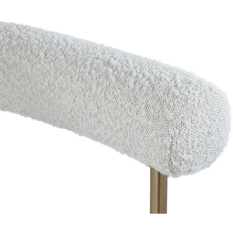 Meridian Furniture Blake Cream Vegan Leather / Boucle Fabric Dining Chair, Set of 2