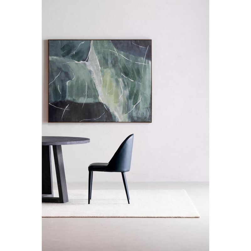 Moe's Home Collection Burton Dining Chair Dark Teal Vegan Leather-Set Of Two