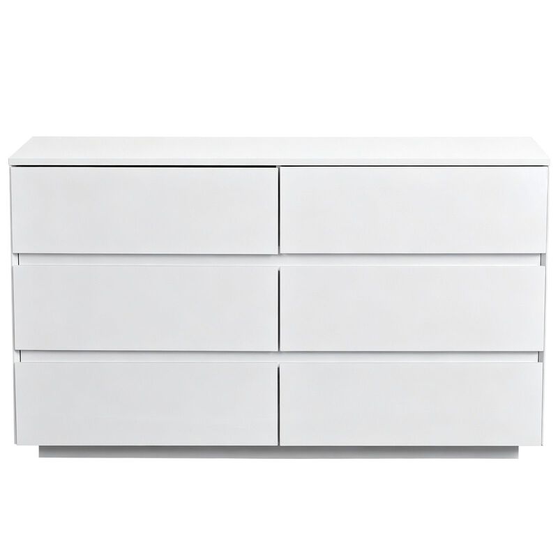 High Gloss 6 Drawer Storage Dresser with USB Powered RGB LED Lighting image number 0