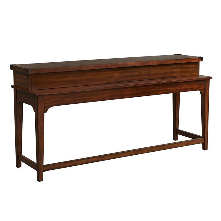 Liberty Furniture Aspen Skies Console Bar Table in Russet Brown