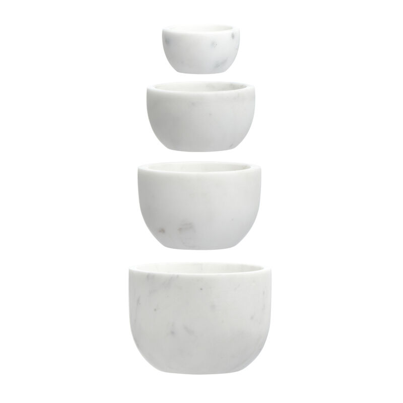 White Marble Bowls, Set of 4 image number 3