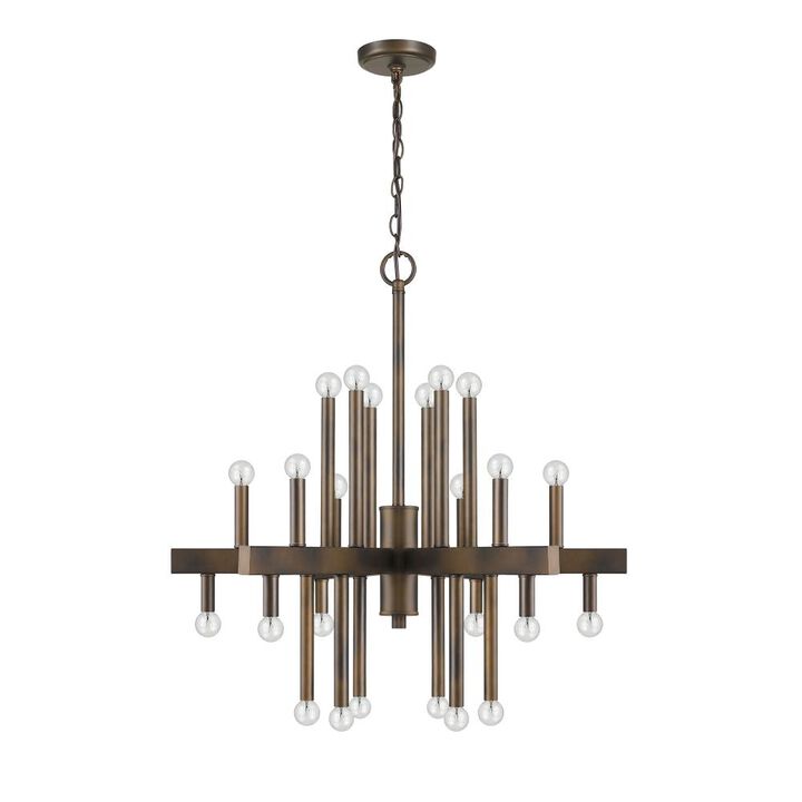 Hivvago Brown Candle Style Multi Light Metal Dimmable Chandelier