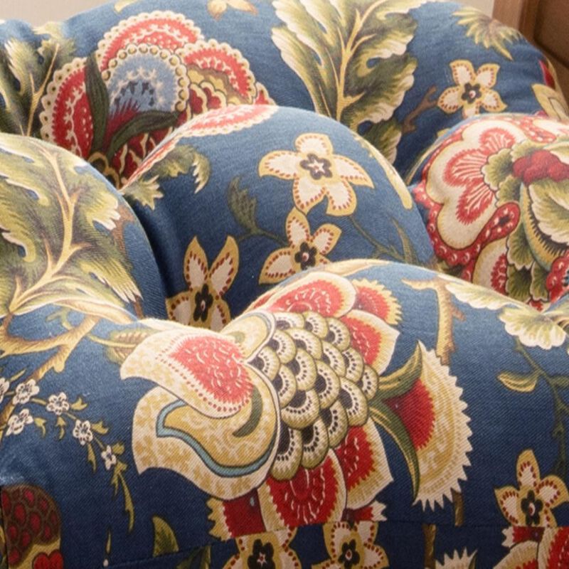 Ellis Cirtain Regency Jacobean Floral Soft Reversible Chair Polyester Fill Cushions Pad 15"x14" Grey