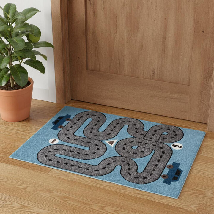HomeRoots Transportation Youthful Washable Area Rug