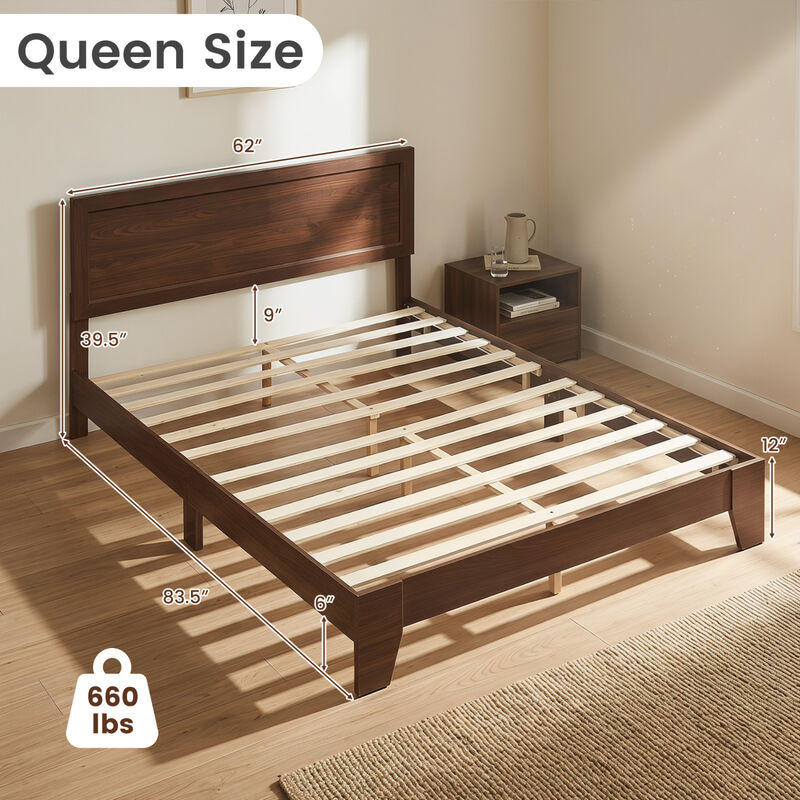 Modern Bedroom Bed Frame with Stylish Headboard Design image number 2