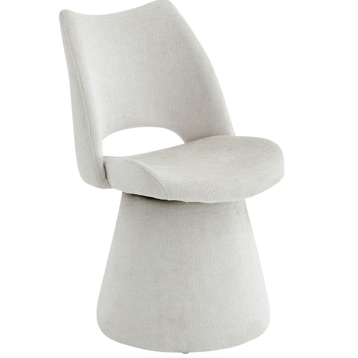 Set of 1 Swivel Dining Chair Velvet Upholstered Dining Chair with Hollow Open Back Modern Dining Chair with Metal Base and Memory Foam