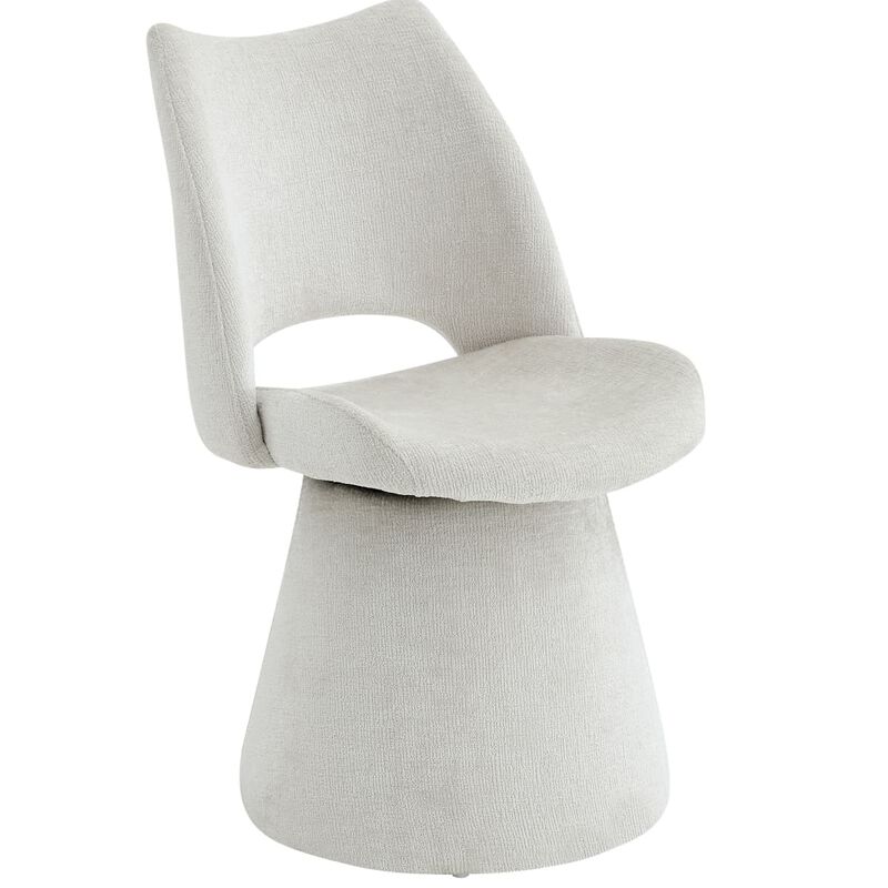 Set of 1 Swivel Dining Chair Velvet Upholstered Dining Chair with Hollow Open Back Modern Dining Chair with Metal Base and Memory Foam image number 0
