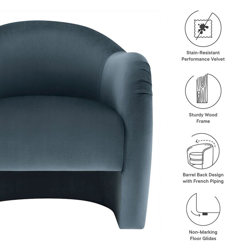 Compose Performance Velvet Accent Chair image number 1