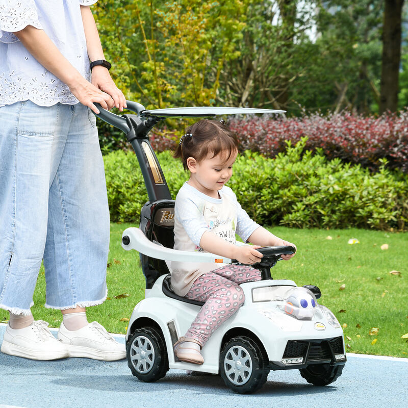 BreeBe 3 in 1 Push Car Sliding Car with Removable Handle, Music, Horn, Canopy, Safety Guardrail image number 1