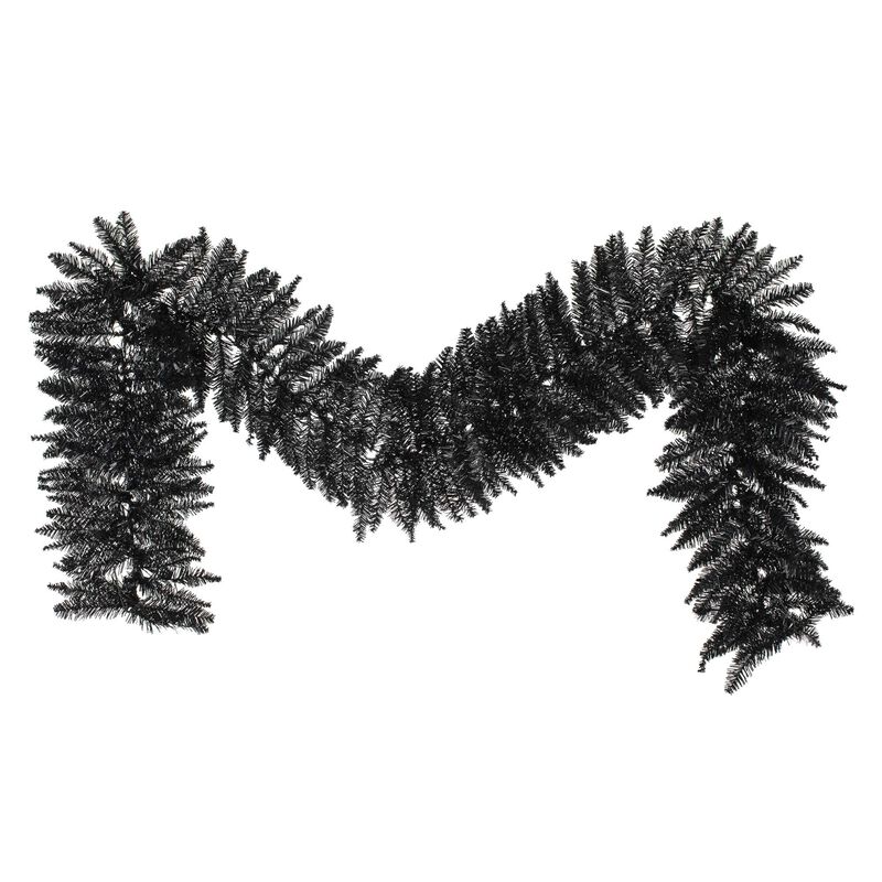 Vickerman 9' Black Fir Artificial Christmas Garland - Unlit - Faux Christmas Garland - Indoor Seasonal Home Decor - Reliable and Durable - Garland for Staircase or Mantle image number 0
