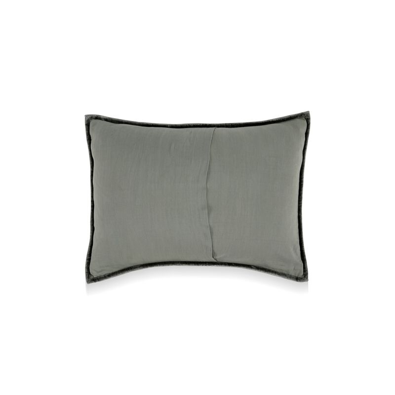 Lipa 20 x 26 Hand Stitched Standard Pillow Sham, Velvet, Quilted-Benzara image number 2
