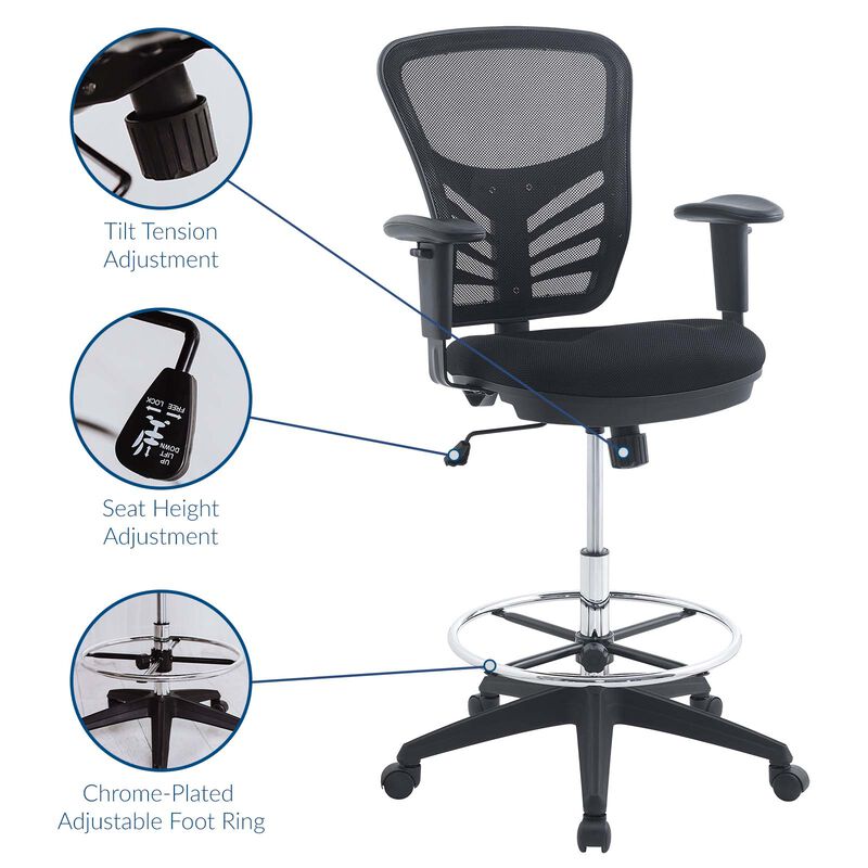 Modway Furniture - Articulate Drafting Chair Black image number 2