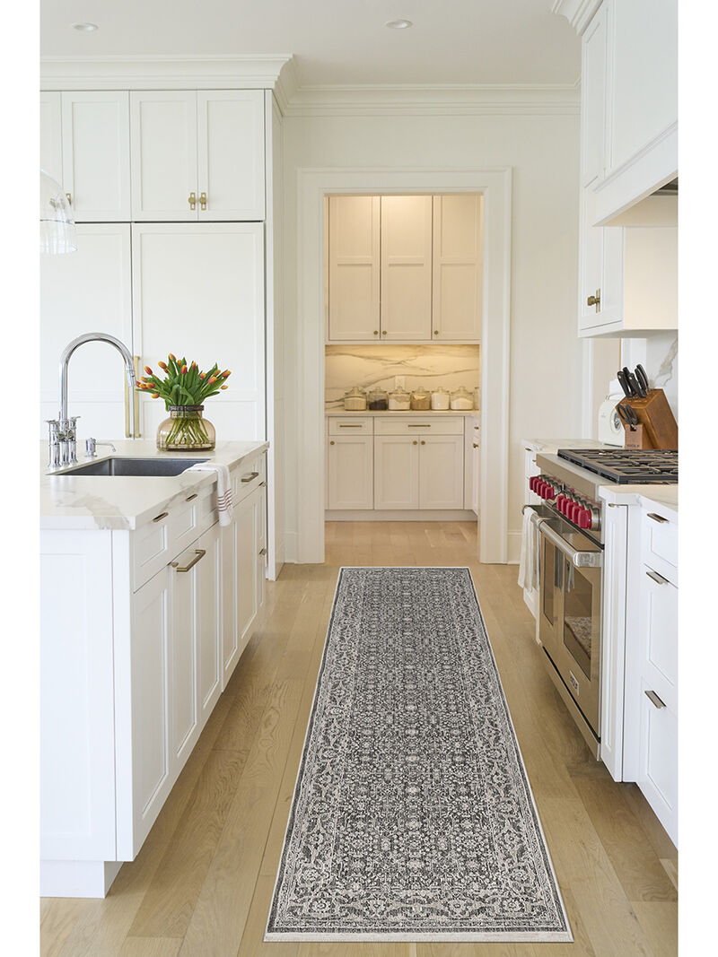 Shadows SHW04 Charcoal/Ivory 2'2" x 12' Rug