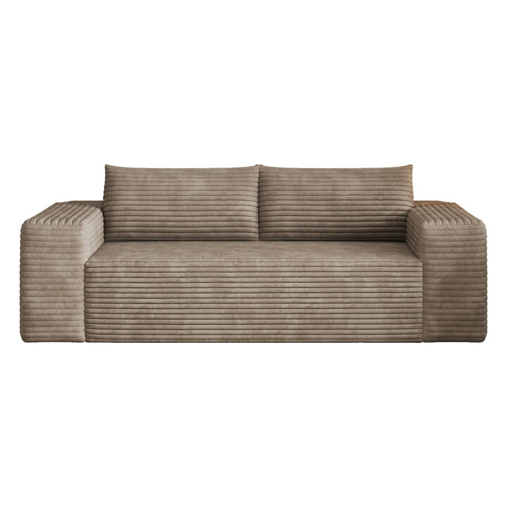 TATEUS 78.8" 3Setaser Sofa,Corduroy Fabric,Deep Seat Couches,Comfy Loveseat Sofa