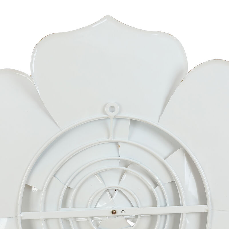 25" Bloom Metal Floral Wall Art Decor, White Gold image number 7
