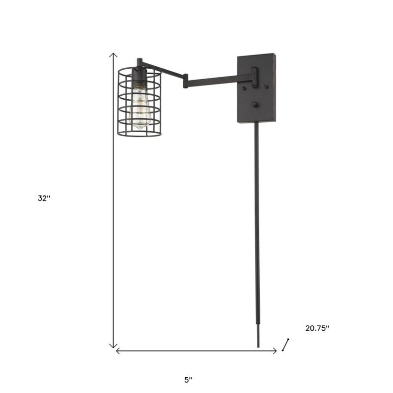 Hivvago Industrial Bronze Metal Wall Sconce