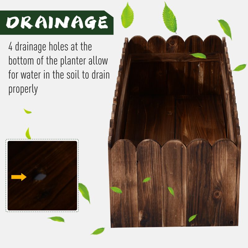 Hivvago Raised Garden Planter Box 40 x 16 x 12" Wooden Design image number 7