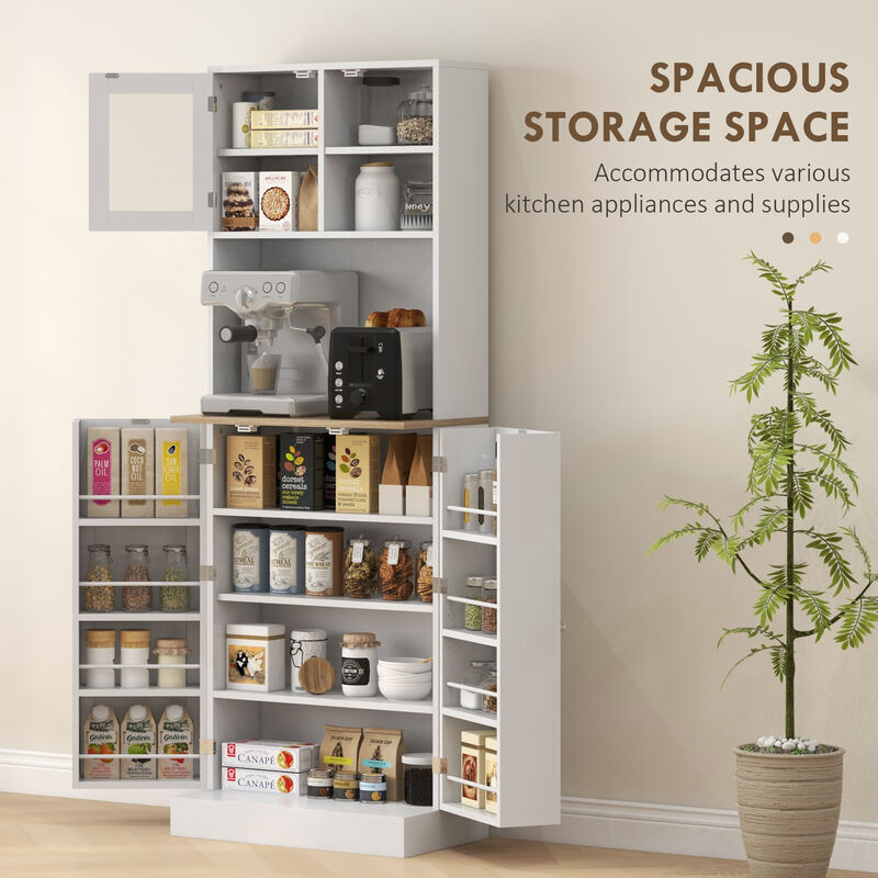 Freestanding Kitchen Pantry Cabinet with Storage Shelves &ndash; Tall Cupboard for Home Kitchen image number 2