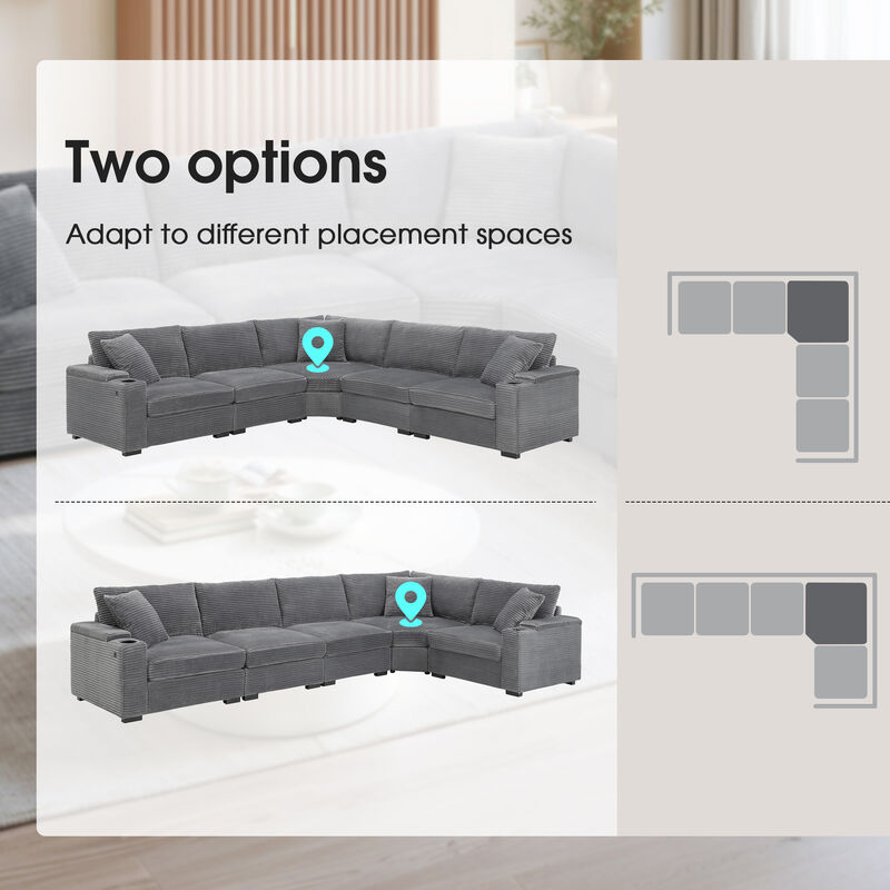 Merax Convertible L Shaped Sectional Sofa